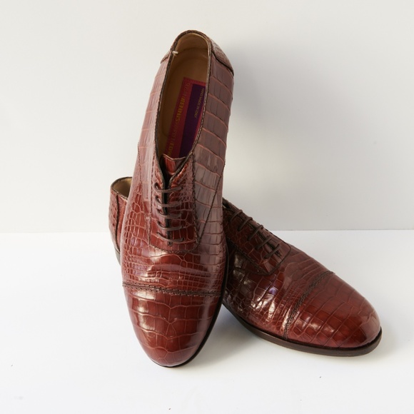 SusanBennis/WarrenEdwards brown alligator shoes. Hand made in Italy SUSAN BENNIS WARREN EDWARDS Vtg Taupe Baby Alligator Leather  main image 4